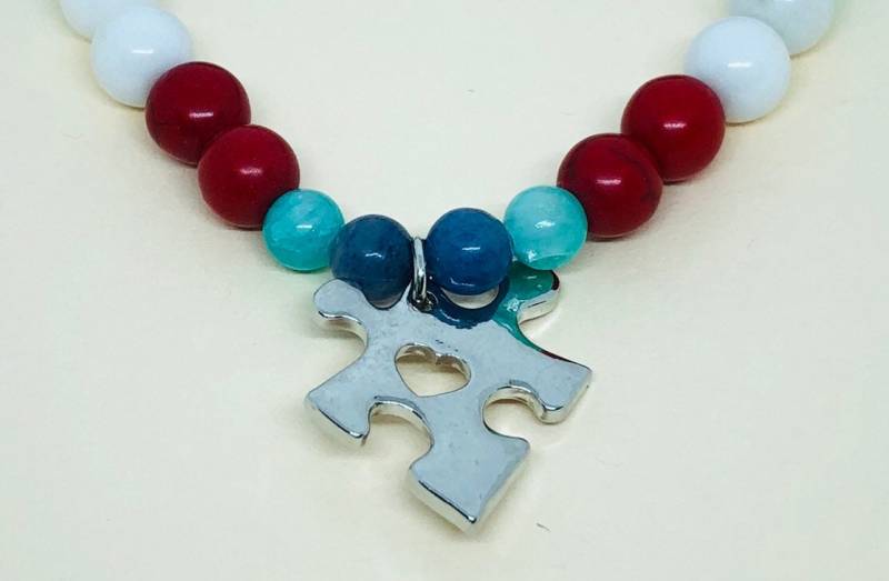 Edelstein Perlen Armband, Autismus Bewusstsein Schmuck, Inspirierende Armband Edelstein Perlen Armband, Autismus Bewusstsein Schmuck, Inspirierende Armband von PinkFeatherMoon
