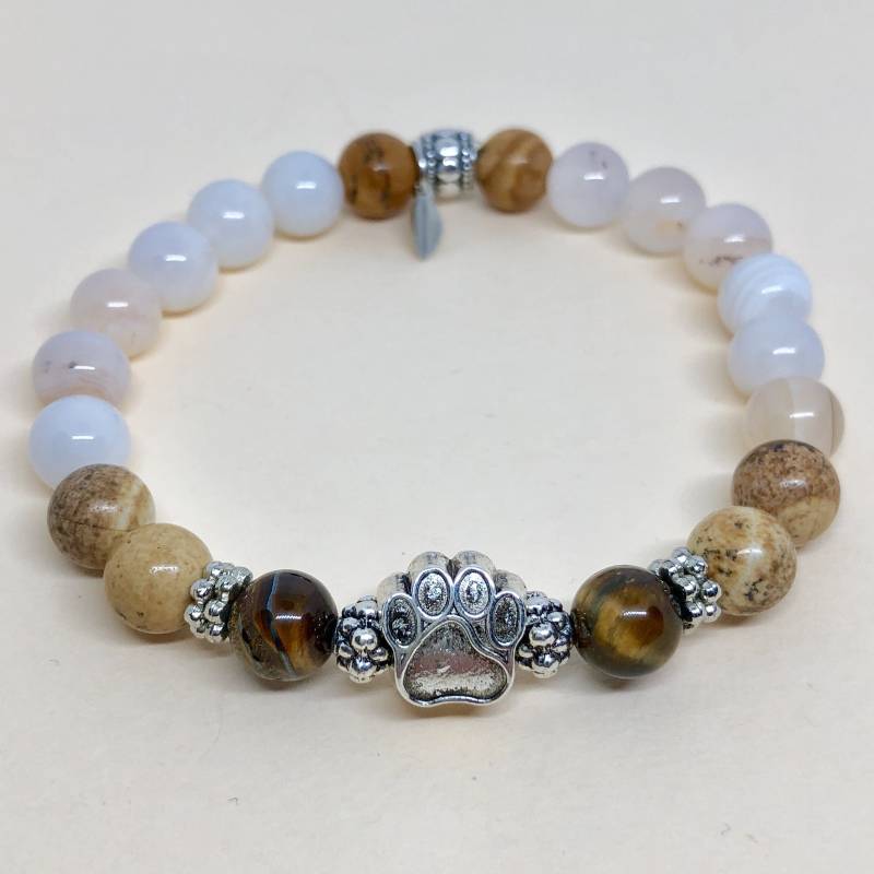 Edelstein Perlen Armband, Pet-Memorial-Schmuck, Katze Erinnerung Schmuck, Farbe Hund Schmuck von PinkFeatherMoon