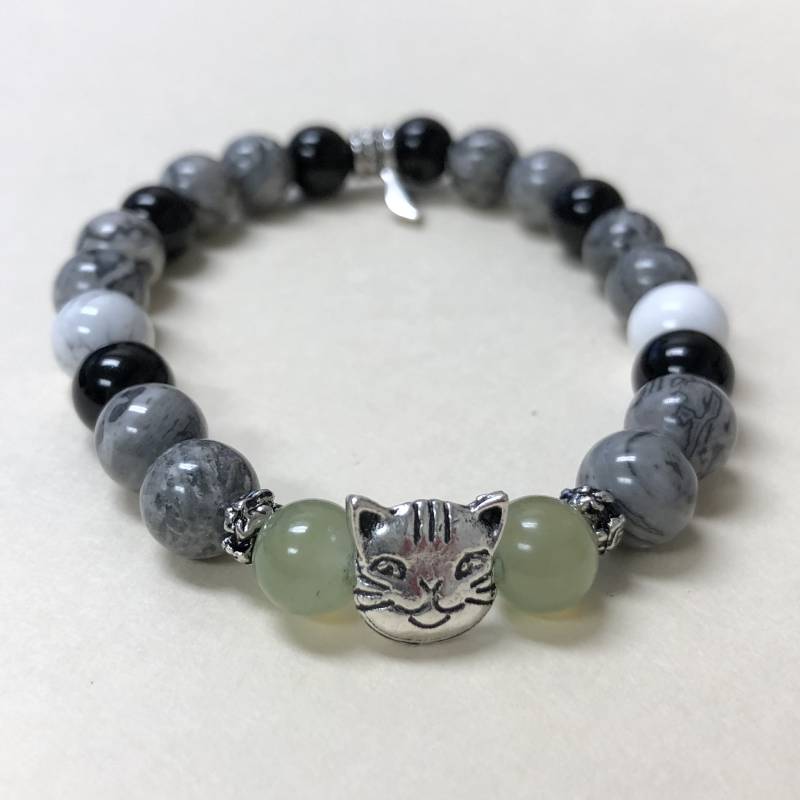 Edelstein Perlen Armband, Pet-Memorial-Schmuck, Katze Erinnerung Schmuck, Farbe Schmuck Edelstein Perlen Armband, Pet-Memorial-Schmuck, Katze Erinnerung Schmuck, Farbe Schmuck von PinkFeatherMoon