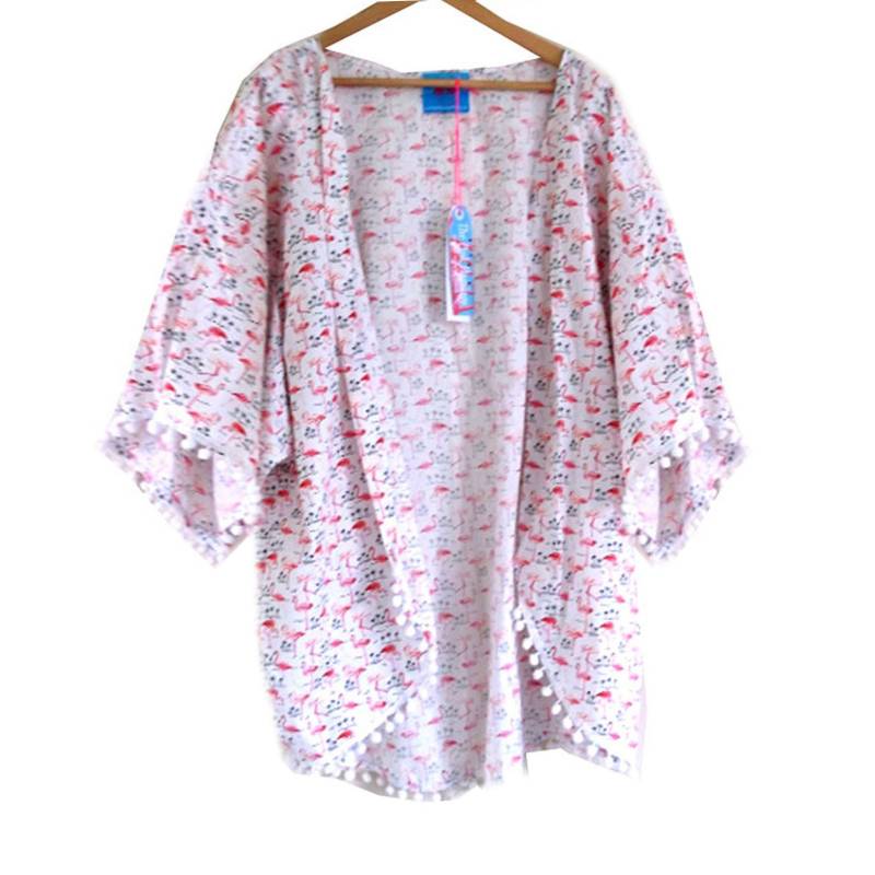 Hübscher Rosa Flamingo Print Slouchy Kimono Hübscher Rosa Flamingo Print Slouchy Kimono von PinkFlamingoShorts