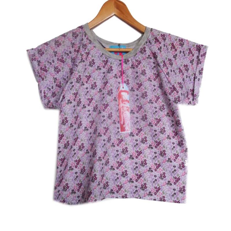 Lila Ditsy Print Raglan Ärmel T-Shirt von PinkFlamingoShorts