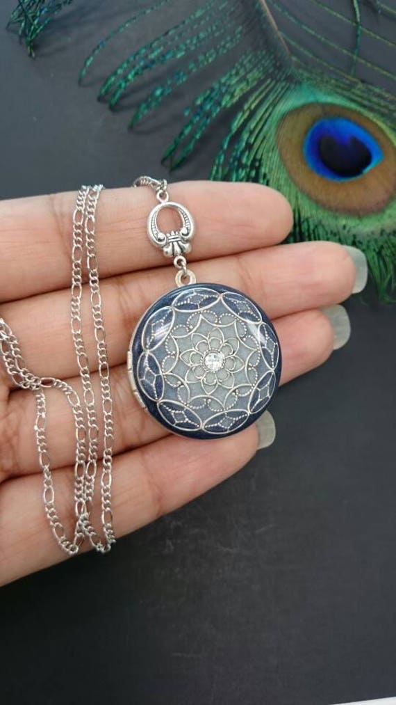 Vintage Stil Verzierten Medaillon - Silber Ton/Hochzeit Halskette/Jahrestag/Brautjungfer von PinkLaLou