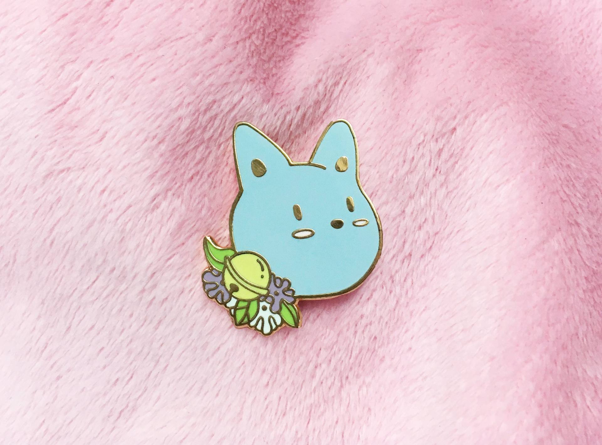 Graue Katzen-Anstecknadel Mit Blumenmuster Graue Katzen-Anstecknadel Mit Blumenmuster von PinkPeachPins