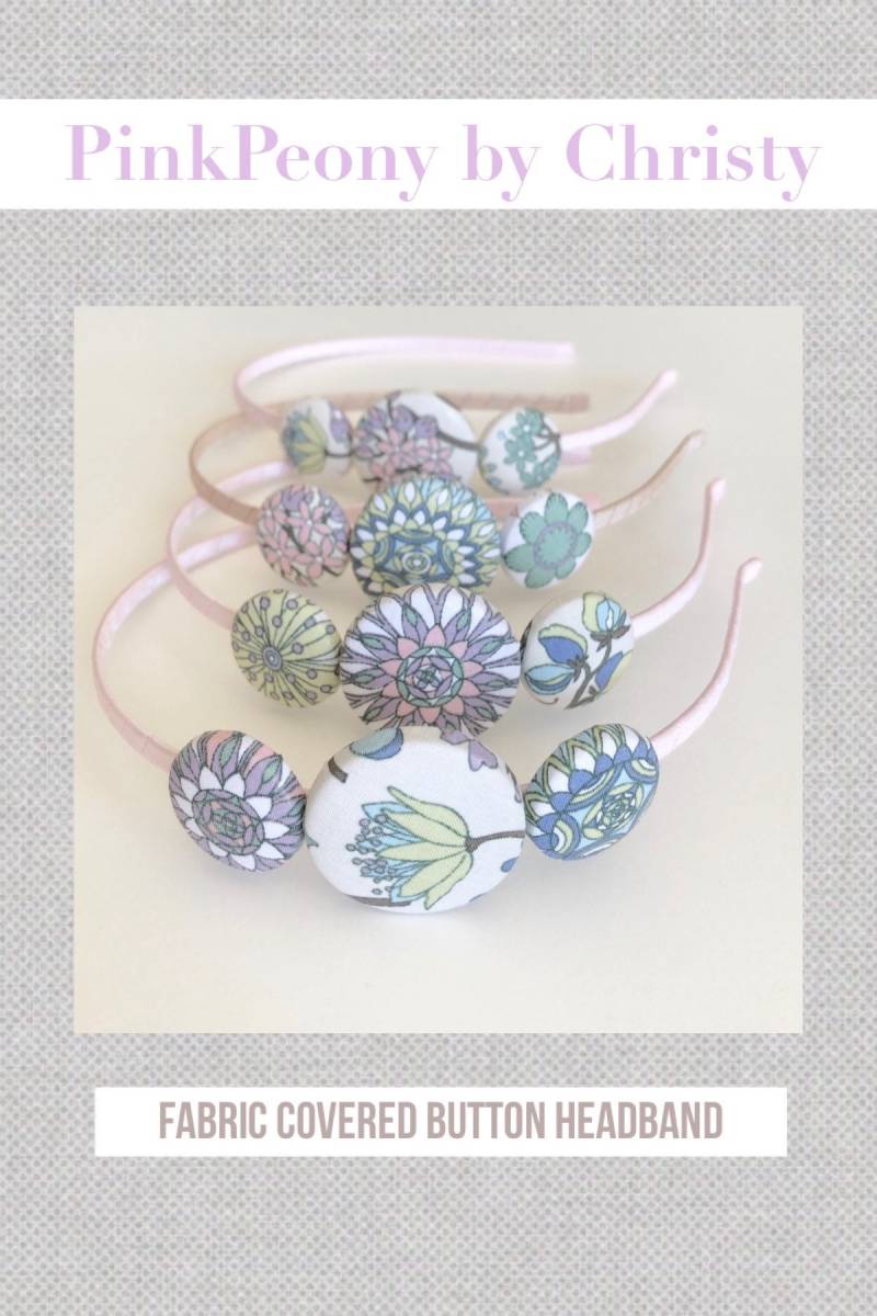 Floral Stoff Knopf Stirnband Handgemachte Mädchens Haar Accessoire von PinkPeonyByChristy