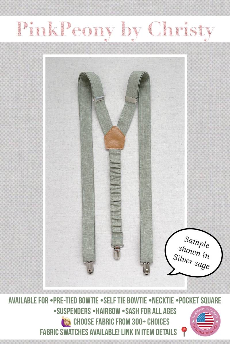 Hosenträger-Wählen Sie Ihren Stoff-Benutzerdefinierte Hosenträger-Junge Hosenträger-Herren Hosenträger-Hochzeit Hosenträger-Ringträger von PinkPeonyByChristy