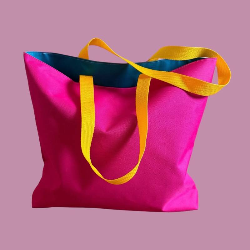 Shopper Handmade Einkaufstasche Strandtasche Packwunder Urlaubstasche Freizeittasche von PinkPineappleDE