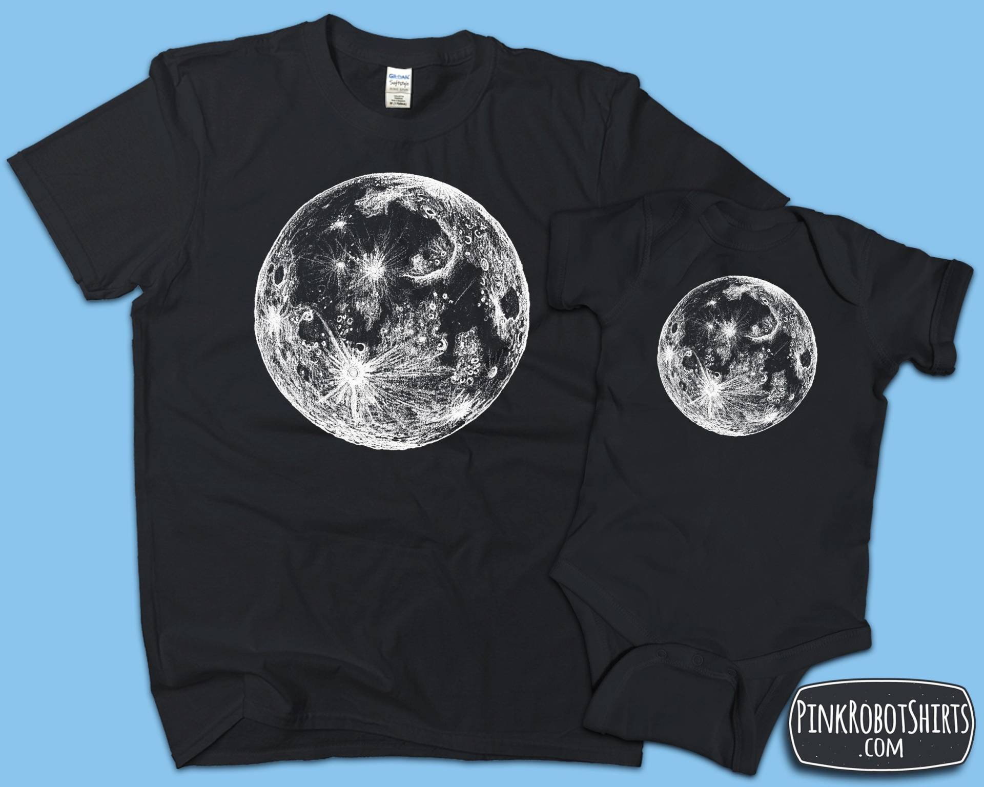 Passende Mond Shirts Für Papa Und Baby, Vatertagsgeschenk, Vater Sohn Shirts, Tochter Passende, Weltraum von PinkRobotShirts