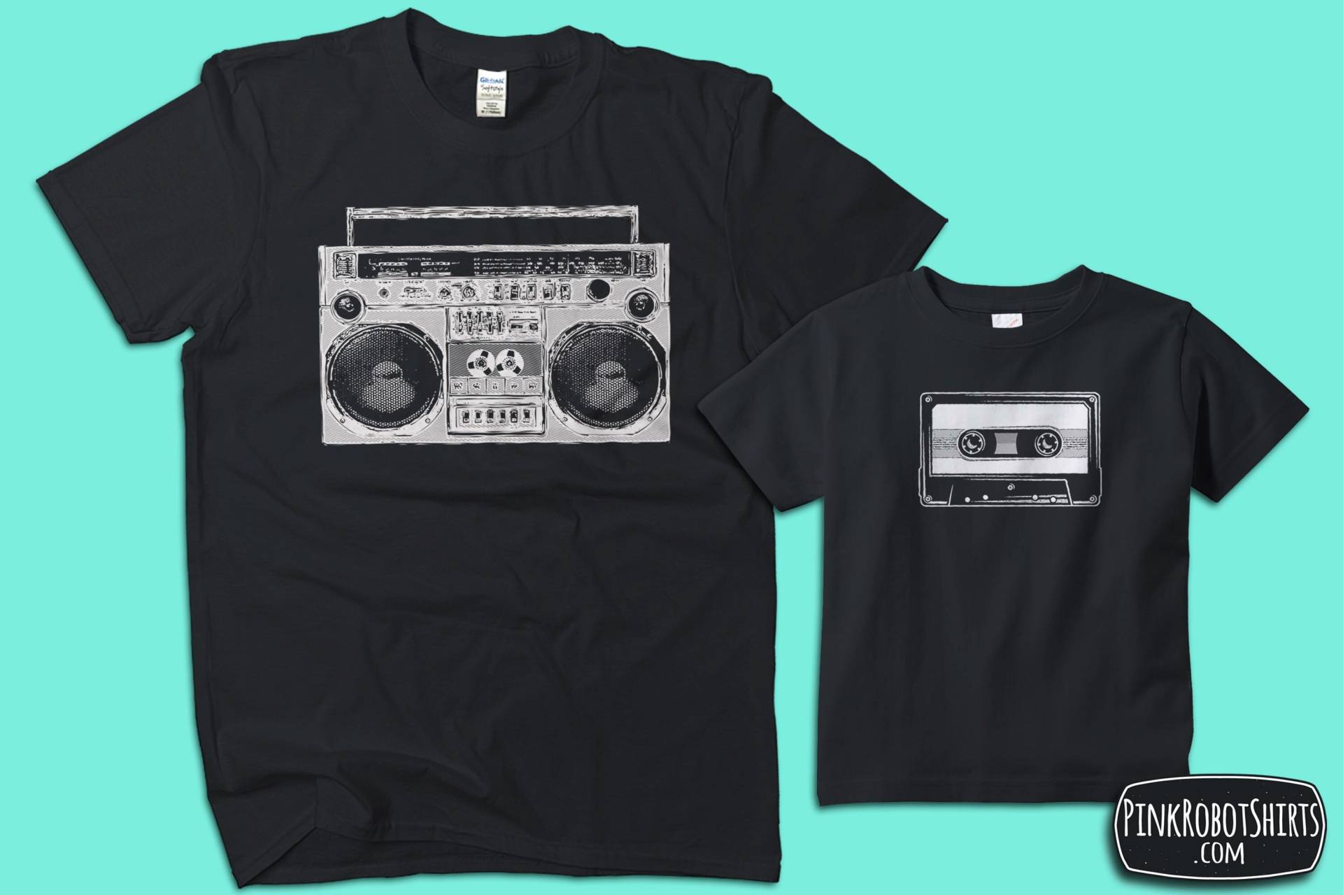 Passende Shirts Für Papa Und Baby, Ghettoblaster Kassette Band, Vater-Sohn-Matching-Shirts, Vater-Tochter-Matching, Vatertagsgeschenk von PinkRobotShirts