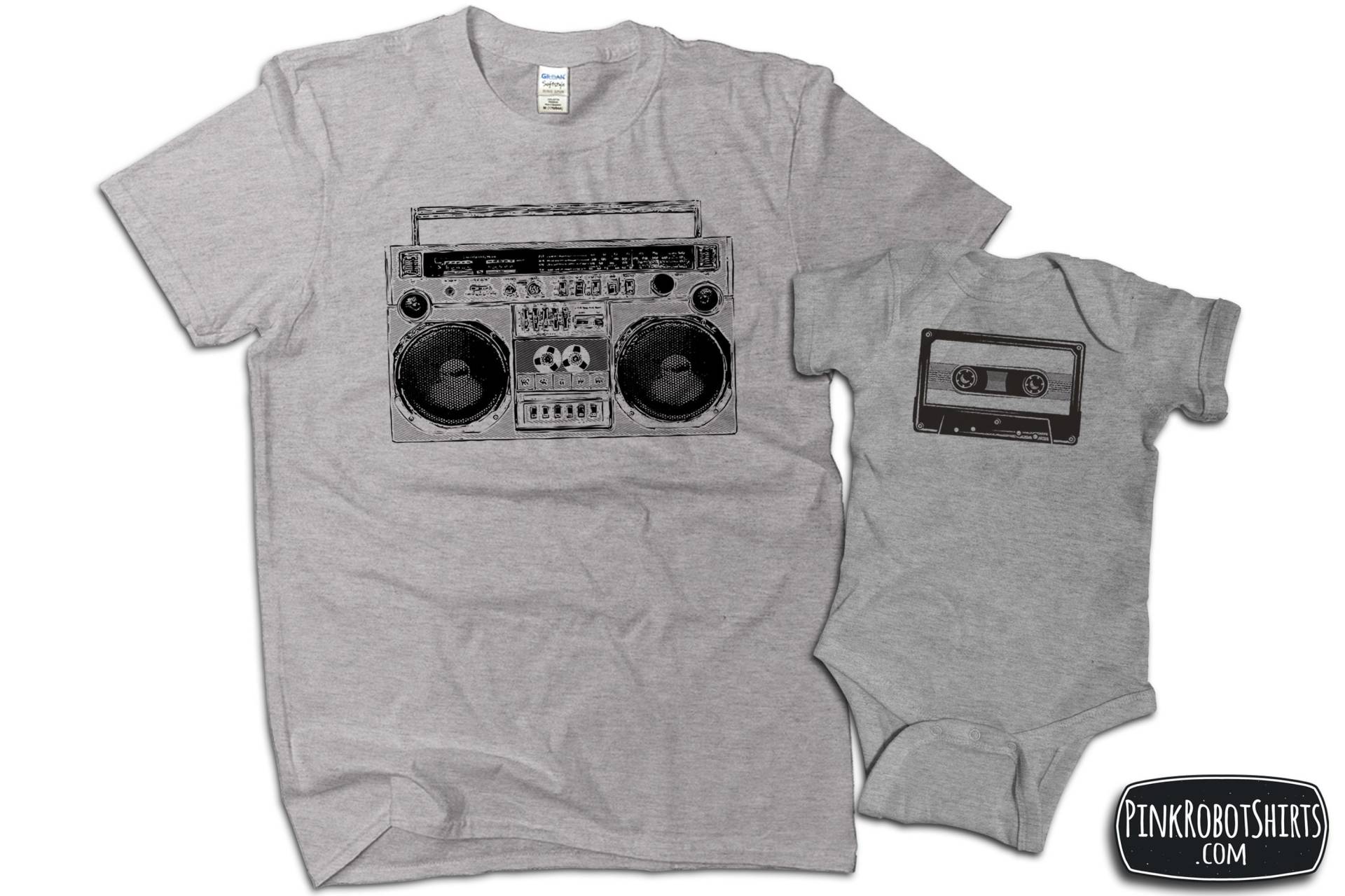 Passende Shirts Für Papa Und Baby, Ghettoblaster Kassette Band, Vater-Sohn-Matching-Shirts, Vater-Tochter-Matching, Vatertagsgeschenk von PinkRobotShirts