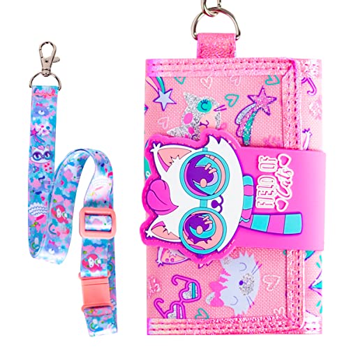 PinkSheep Kinder Geldbörse für Mädchen von 4-18 Jahren Trifold, Jugend Geldbörse mit Lanyard Zippered Coin Pocket Kartenhalter, Novelty Geldbörse für Kinder Geburtstag Geschenke von PinkSheep