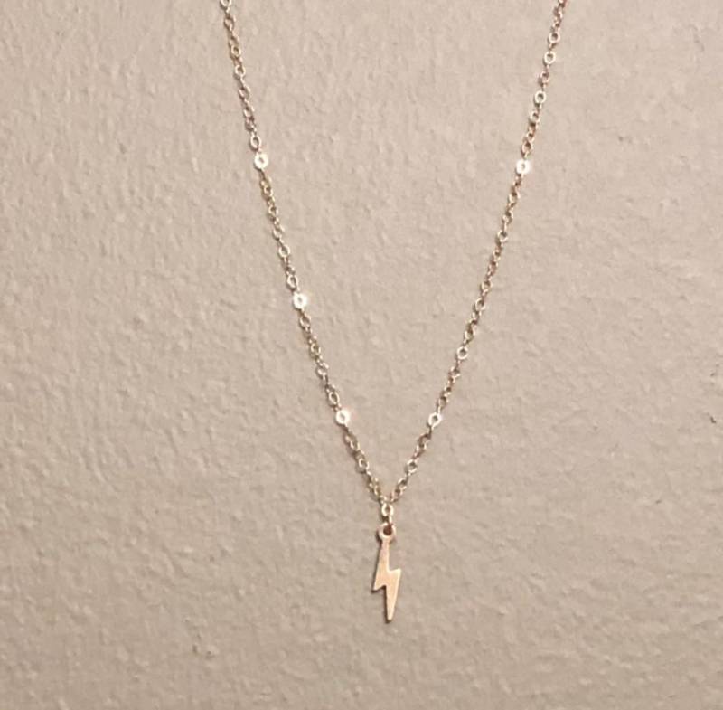 Verkauf Gold Gefüllt Blitz Halskette-Tiny Halskette-Layering Halskette-Zierliche Halskette-Blitz Halskette-Geschenk von PinkSlate
