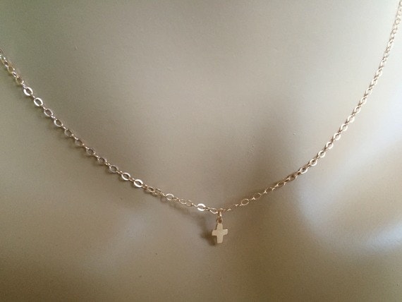 Verkauf Rose Gold Kreuz Halskette-Zierliche Halskette-Rose Füllte Halskette-Mini Halskette-Einfache Halskette-Geschenk von PinkSlate