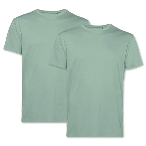 PinkTex Herren T-Shirt (2er Pack) Bio-Baumwolle Rundhals, Salbeigrün, 3XL von PinkTex
