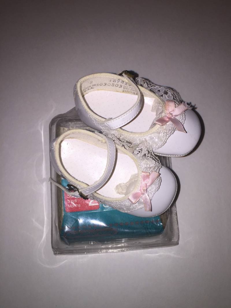 Jcpenny Baby Mädchen Krippe Schuhe Weiß Mary Jane Gr. 2 Rosa Schleife Neu von Pinkbedazzler