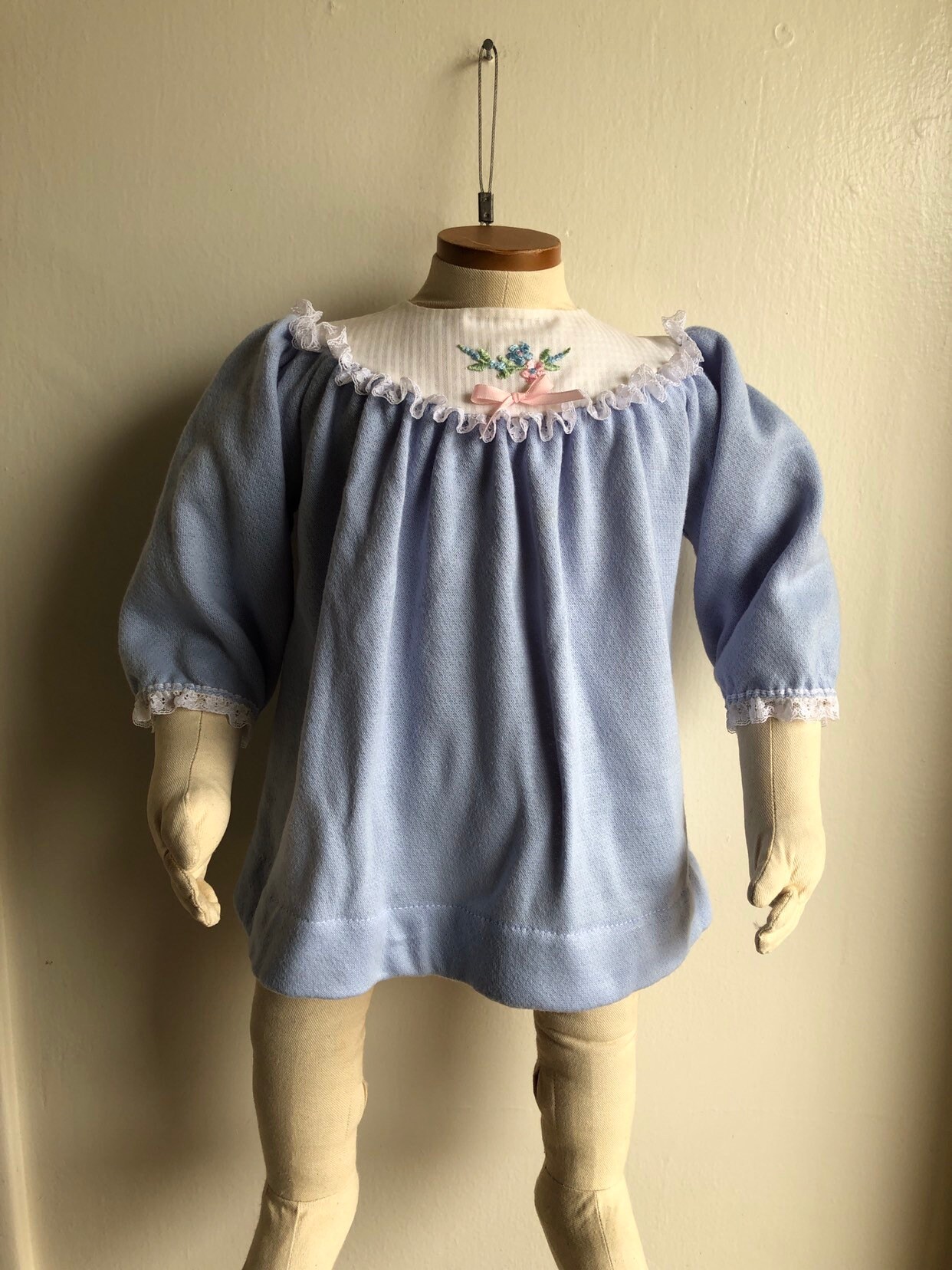 Vintage Baby Bliss Blaues Fleece Kleid von Pinkbedazzler