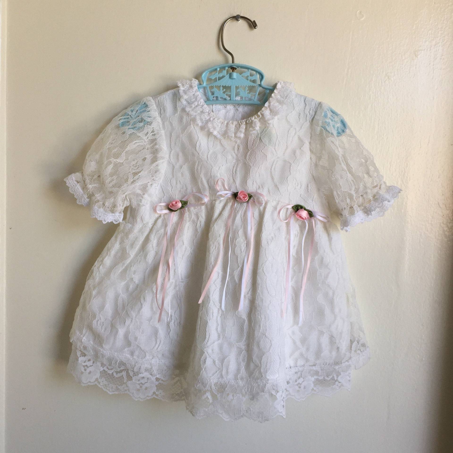 Vintage Evy Spitze Partykleid Gr 12-18 M Weiss von Pinkbedazzler