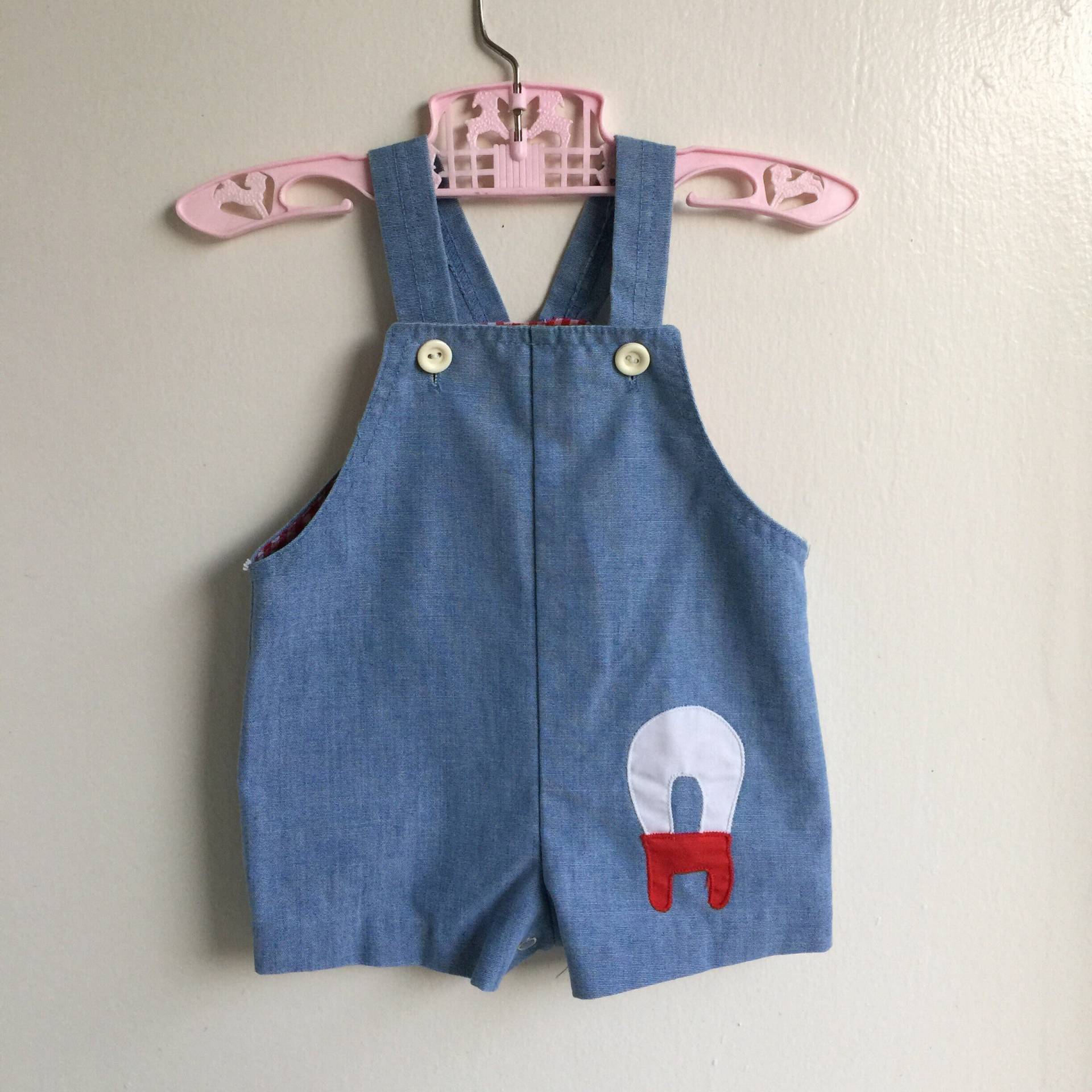 Vintage Planwagen Overall Shorts Gr 0-6 Meter Western von Pinkbedazzler