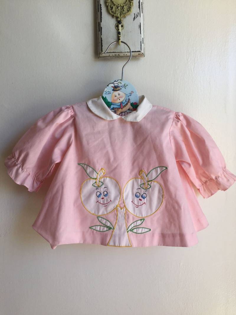 Vtg Baby Mädchen Kleid Shirt Gr 12 M Pink Apfelbaum von Pinkbedazzler