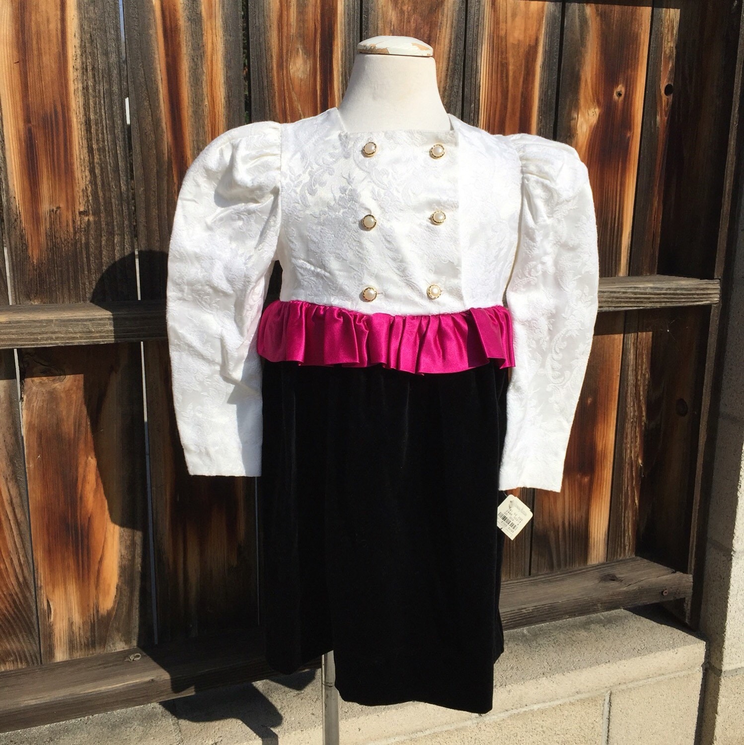 Vtg Die Kinderstunde Kleid Neiman Mark Schwarz Weiß Hot Pink Sz 4 Neu Schick von Pinkbedazzler