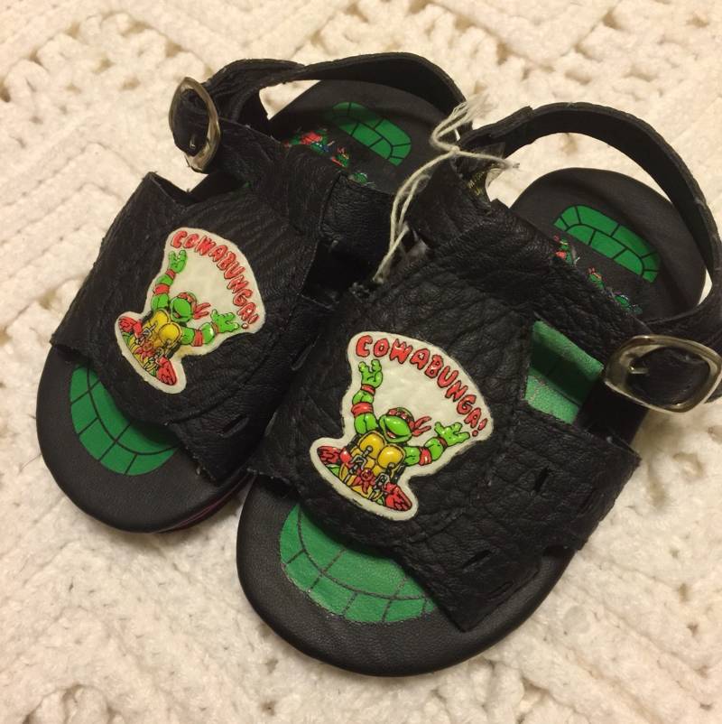 Vtg Teenage Mutant Ninja Turtles Sandalen Gr. 5 Neu Schwarz Cowabunga von Pinkbedazzler