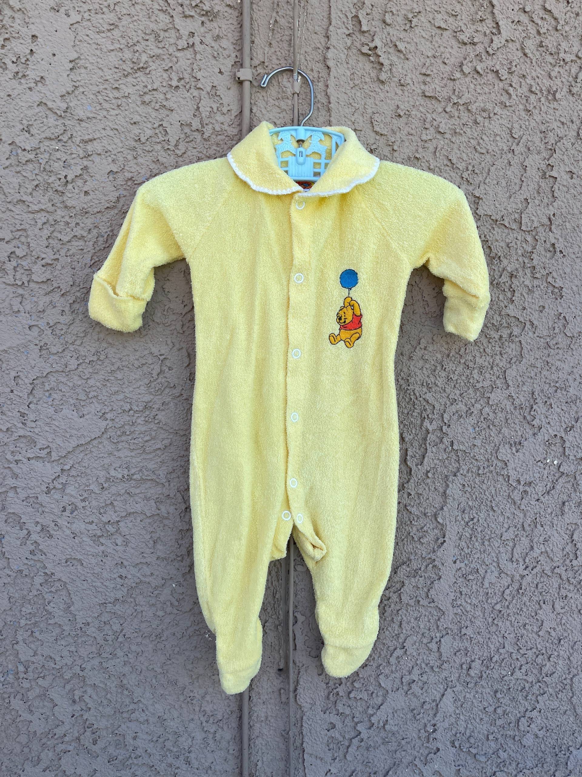 Vtg Winnie The Pooh Yellow Footed Sleeper Sz 0/6 M Gelbe Frottee Füße von Pinkbedazzler