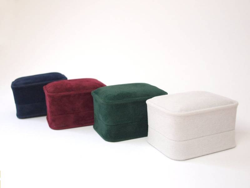 Doppelte Ringbox Aus Samt Für Hochzeiten Und Manschettenknöpfe, Weiche Samtbox in Schönen, Satten Farben, Ringträgerbox, Eheringhalter von Pinkburlesque