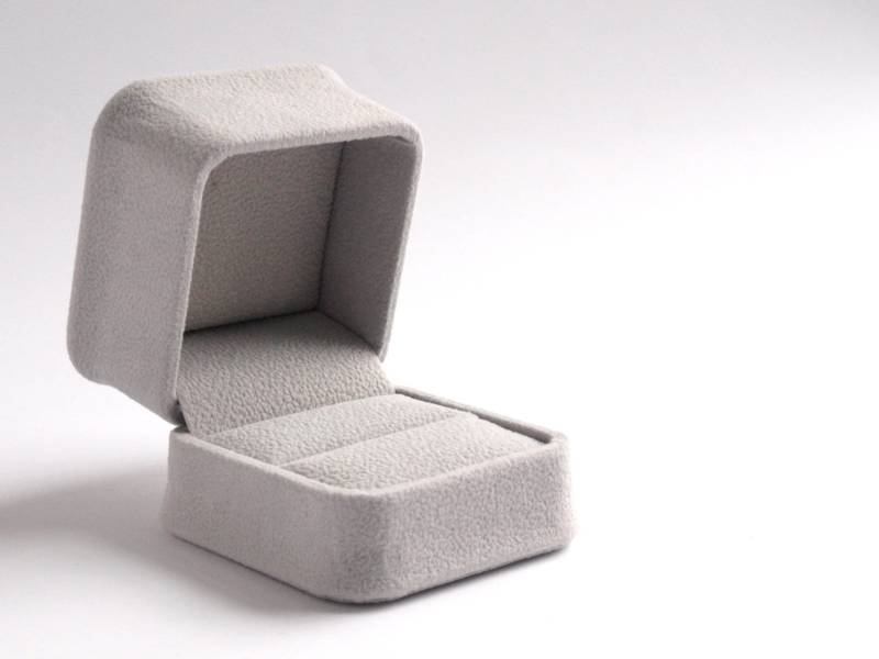 Ringbox Schöne Samt Silbergrau Vorschlag Box Für Ring, Ringträger Box, Ring Verlobung, Trauring von Pinkburlesque