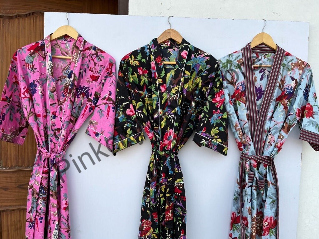 Vogel-Print 100 % Baumwolle Kimono, Brautjungfer Robe, Kimono Cardigan, Bademantel, Hochzeit Strand Tragen Nacht Vogel-Print 100 % Baumwolle Kimono, Brautjungfer Robe, Kimono Cardigan, Bademantel, Hochzeit Strand Tragen Nacht von PinkcityworldStore
