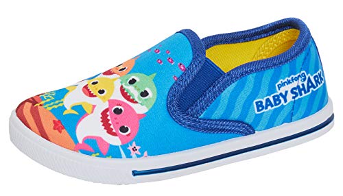 Pinkfong Baby Shark Kinder Canvas Pumps Slip On Sommerschuhe Mädchen Plimsolls Jungen Sneaker, blau, 30 EU von Pinkfong