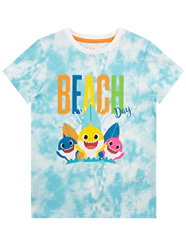 Pinkfong Jungen Baby Shark T-Shirt Krawattenfärbe Blau 110 von Pinkfong