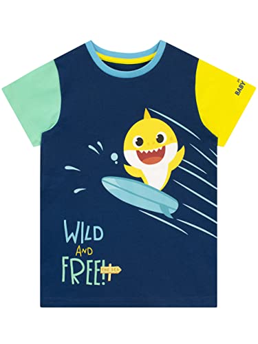 Pinkfong Jungen T-Shirt Baby Shark BLau 116 von Pinkfong