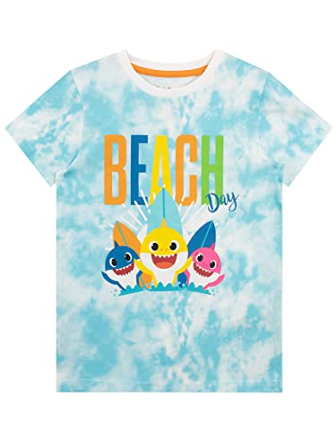 Pinkfong Jungen Baby Shark T-Shirt Krawattenfärbe Blau 104 von Pinkfong