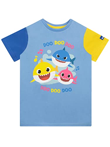 Pinkfong Jungen T-Shirt Baby Shark Blau 110 von Pinkfong