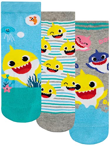 Pinkfong Kindersocken Baby Shark 3er Pack weiche Knöchelsocken für Jungen oder Mädchen Mehrfarbig 31-36 von Pinkfong