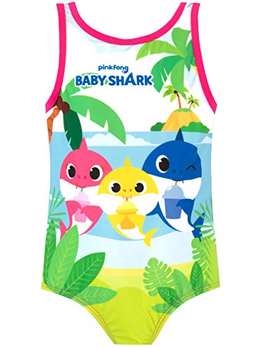 Pinkfong Mädchen Baby Shark Badeanzug Rosa 122 von Pinkfong