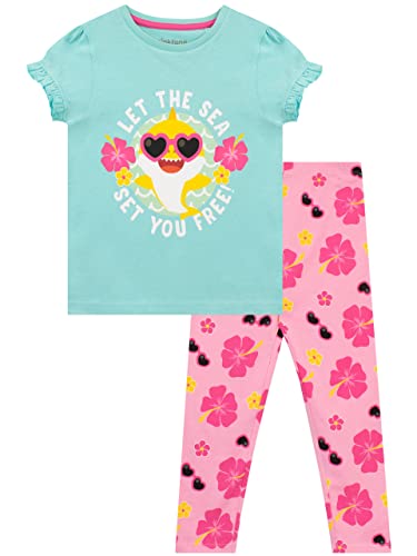 Pinkfong Mädchen T-Shirt und Leggings Set Baby Shark Mehrfarbig 104 von Pinkfong