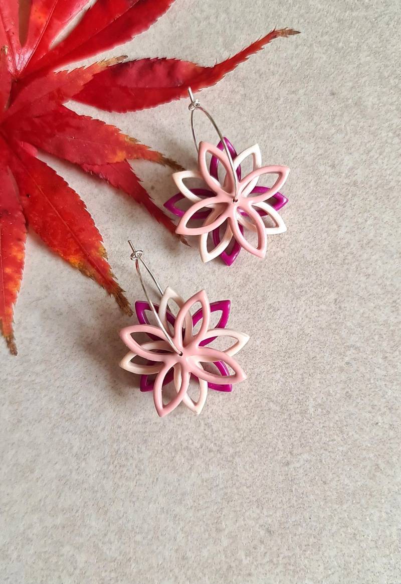 Handgemachte Blumen Creolen Aus Polymer Clay Trendy Geschenk Handgemachte Blumen Creolen Aus Polymer Clay Trendy Geschenk von LumisDotsClay