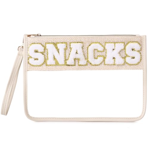 Pinkmik Transparente Chenille-Tasche mit Reißverschluss, für Reisen, Snack-Tasche, Strand-Kosmetik- und Kulturbeutel, Make-up-Tasche für Damen, Snacks-1, Snacks-1, Transparente Reißverschlusstasche Pinkmik Transparente Chenille-Tasche mit Reißverschluss, für Reisen, Snack-Tasche, Strand-Kosmetik- und Kulturbeutel, Make-up-Tasche für Damen, Snacks-1, Snacks-1, Transparente Reißverschlusstasche von Pinkmik