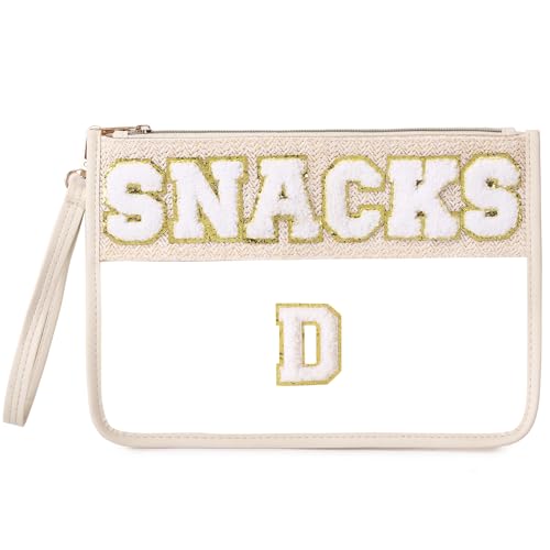 Pinkmik Transparente Chenille-Tasche mit Reißverschluss, für Reisen, Snack-Tasche, Make-up-Tasche für Damen, Snacks-D, Durchsichtige Chenille-Tasche mit Reißverschluss von Pinkmik