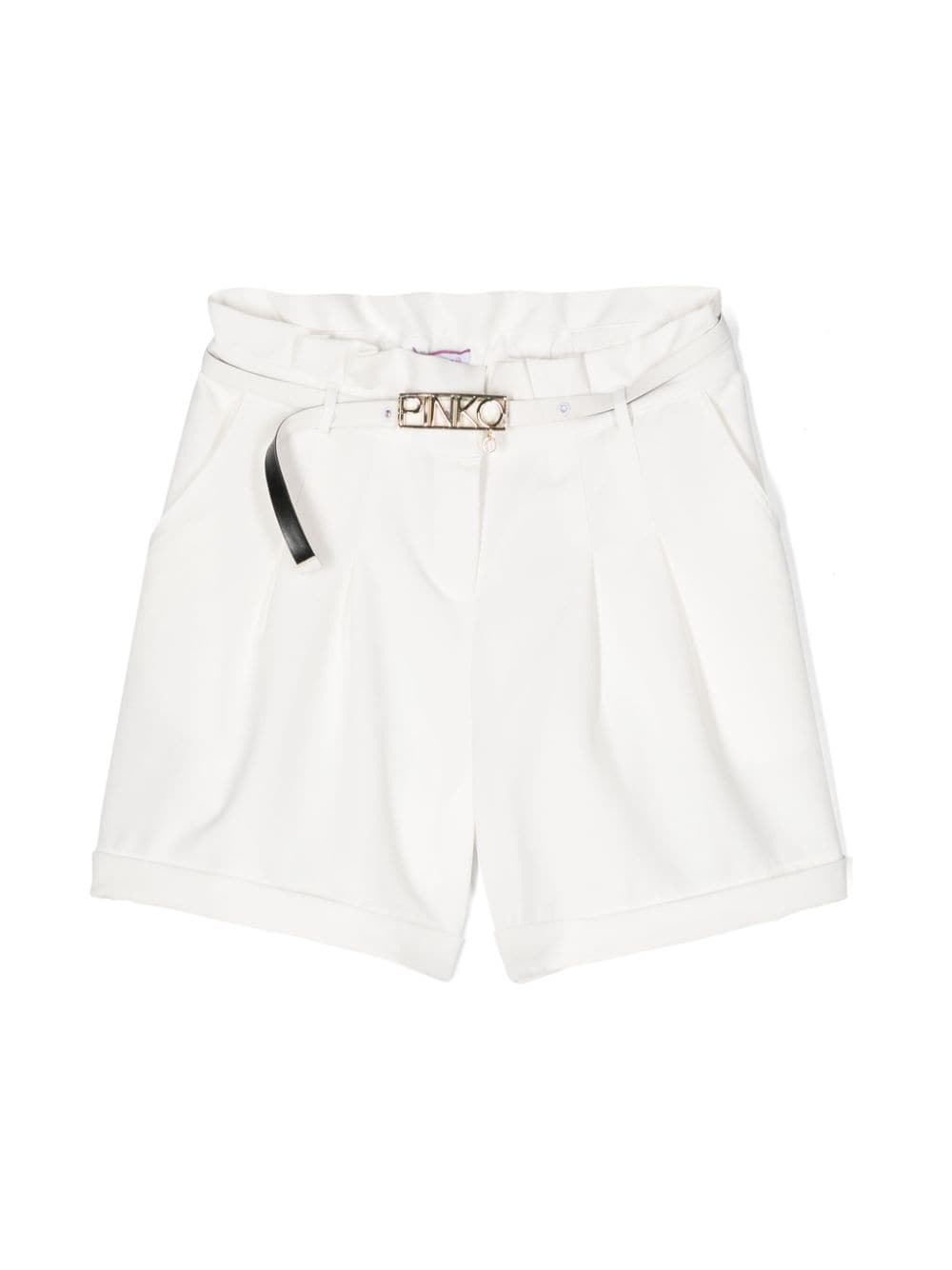 Pinko Kids Shorts mit Logo-Schnalle - Weiß von Pinko Kids