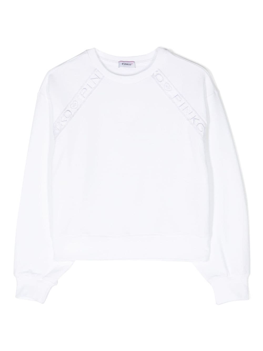 Pinko Kids logo-embroidered sweatshirt - Weiß von Pinko Kids