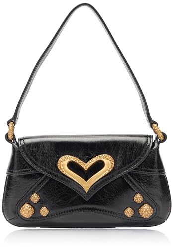 Pinko Damen 520 Shoulder Baby Naplack Vintage Tasche, Z99m_Schwarz Limousine-Chocolate Gold von Pinko