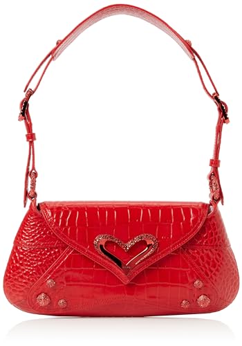 Pinko Damen 520 Shoulder Classic Leder St. Kokosnuss glänzend Tasche, R30b_rot-Block Color von Pinko