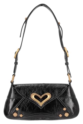 Pinko Damen 520 Shoulder Classic Naplack Vintage Tasche, Z99m_schwarz Limousine Schokoladengold von Pinko