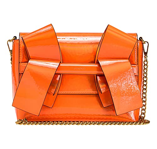 Pinko Damen Aika Clutch Mini Eco Spiegel Tasche, A71q_aranc.Vibrant-Antique Gold von Pinko