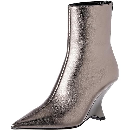 Pinko Damen Albeniz Stiefel aus Leder Stiefelette, Z99 Schwarz Limousine, 40 EU von Pinko