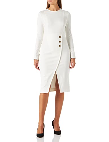 Pinko Damen Altea Abito Punto STOFFA Cocktailkleid, Z05_Bianco-BIANCANEVE, 46N von Pinko