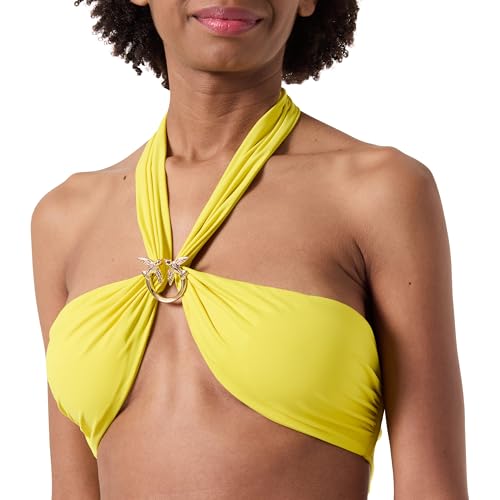 Pinko Damen Amaryllis Bikinioberteil Tecno Jersey mit Ring Vogel Bikini, H17_Gelb Butterblume, L von Pinko