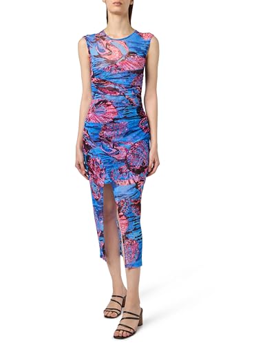 Pinko Damen Antinoo Retina-Kleid mit Aufdruck Chemical Sea Lässiges Abendkleid, En4_MUL.blau/rosa, M von Pinko