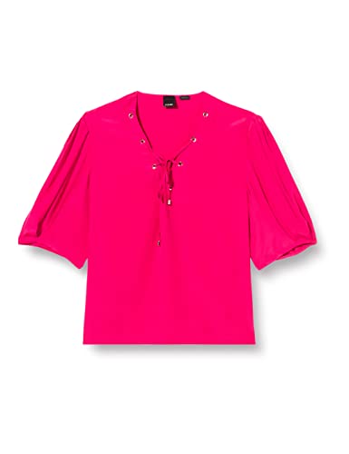 Pinko Damen BENIGNO Blusa Crepe DE Chine Kurzarm Shirt, WWE_Fucsia Cozy, 42 von Pinko